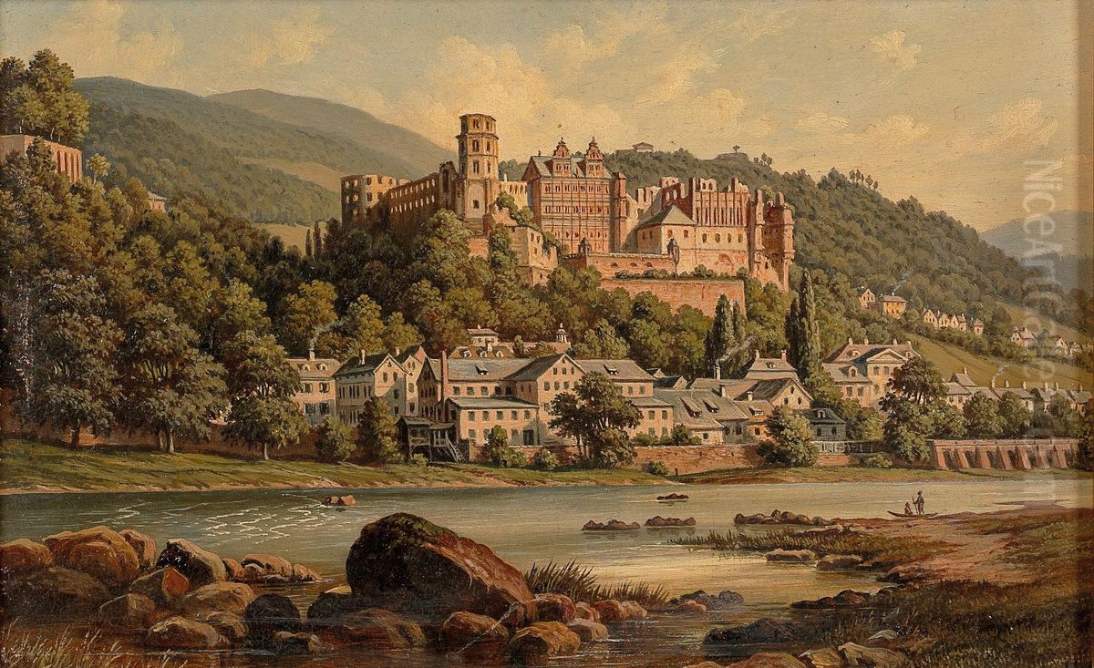 View Of Heidelberg Oil Painting by Hubert Sattler