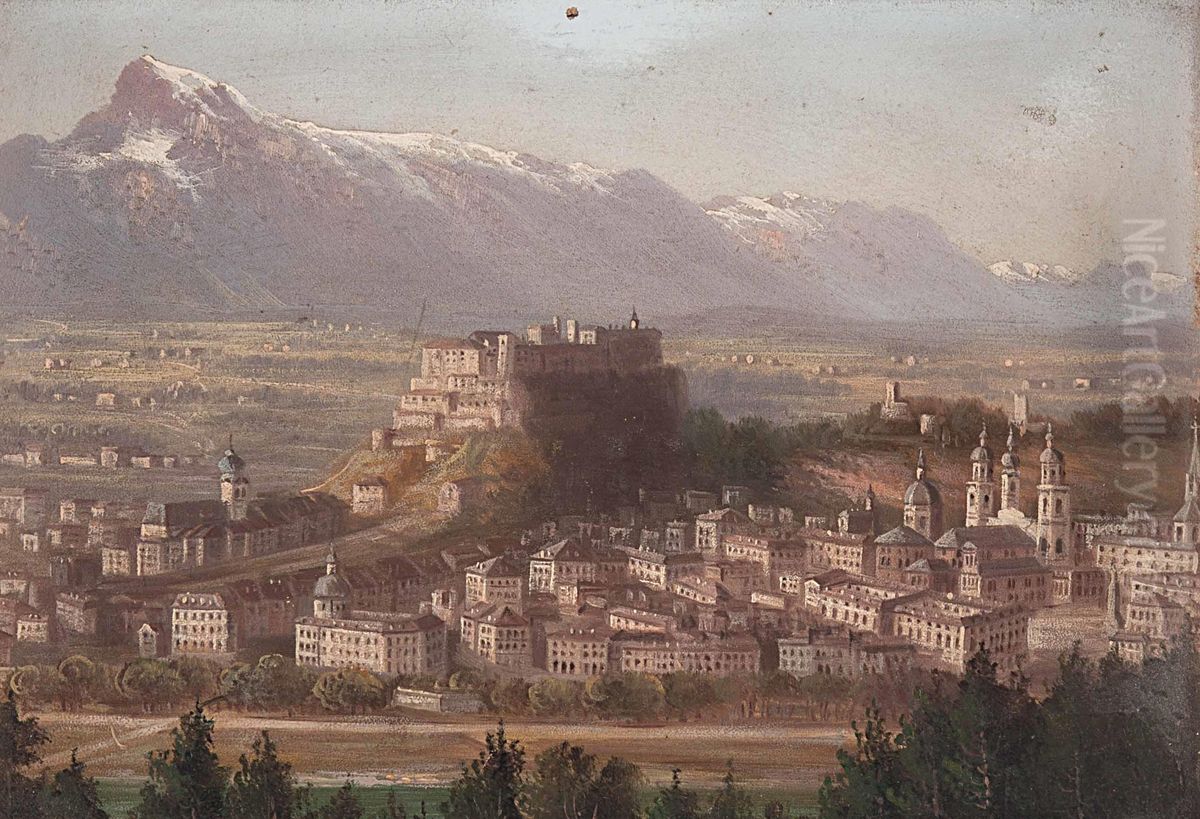 Blick Auf Salzburg Oil Painting by Hubert Sattler