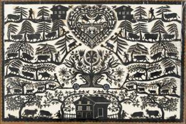 Das Vieh Und Die Bauern Oil Painting by Louis David Saugy