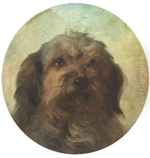 The head of a collie Oil Painting by George Earl