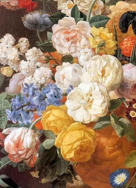 Bouquet of Flowers in a Sculpted Vase (detail) Oil Painting by Jan Frans Eliaerts