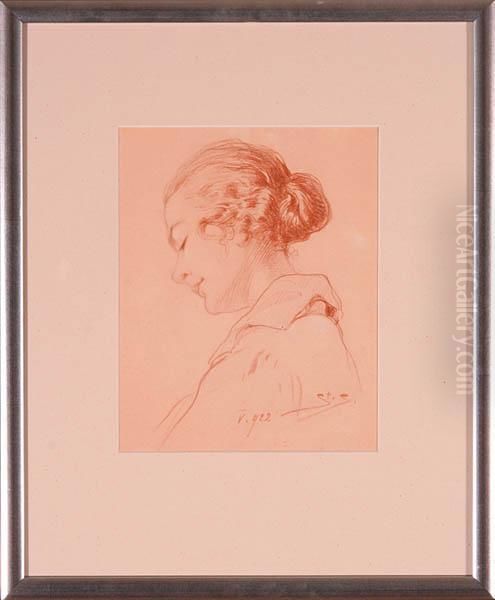 Portret Kobiety, 1922 R. Oil Painting by Stanislaus Sawiczewski