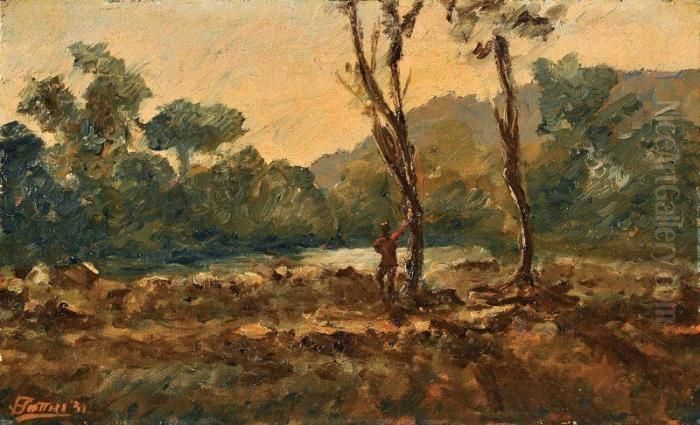 Figura In Contemplazione Oil Painting by Ferruccio Scattola