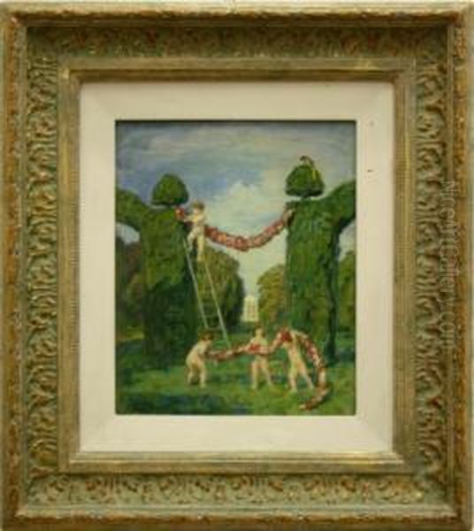 Bimbi Nel Parco Oil Painting by Ferruccio Scattola