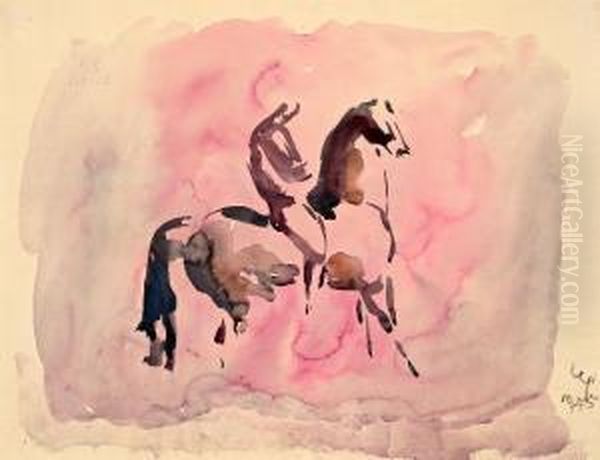 Reiter. 1945 Oil Painting by Edwin Scharff