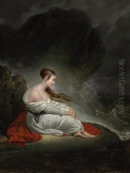 Young Woman At The Sea Oil Painting by Ary Scheffer
