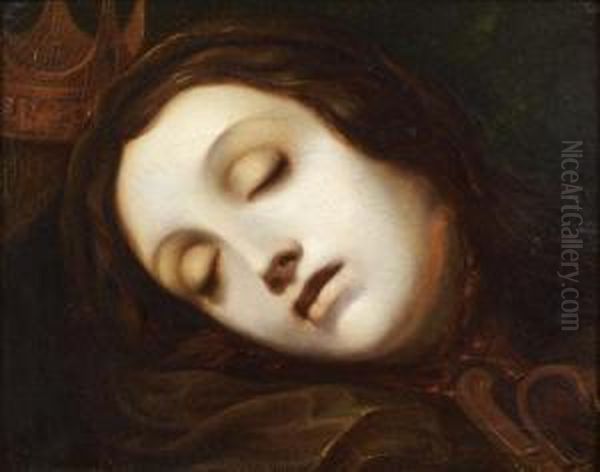 Etude De Marie Stuart Oil Painting by Ary Scheffer