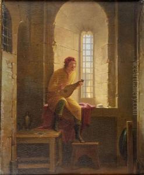 Attribue A Portrait De Richard 
C?ur De Lion Huile Sur Toile. 47 X 39. Provenance : Collection Du Baron 
Gerard Oil Painting by Ary Scheffer