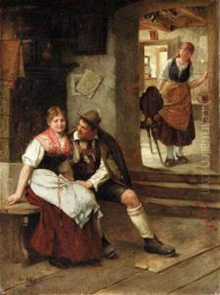Courtship
Oil On Canvas Oil Painting by Robert Scheffer