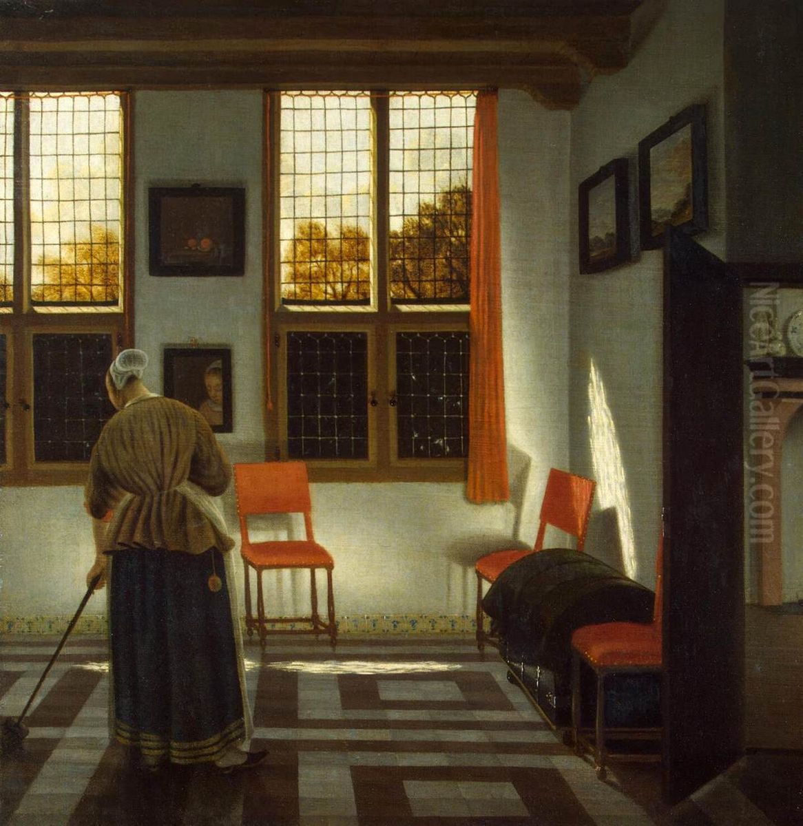 Room in a Dutch House Oil Painting by Pieter Janssens Elinga