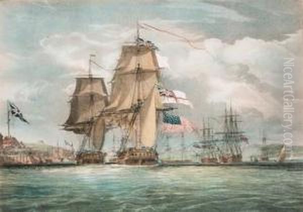 H.m.s. Shannon Commencing The 
Battle With The American Frigatechesapeake, 1st June 1813; The American 
Frigate Chesapeake Crippledand Thrown Into Utter Disorder By The First 
Broadsides Fired Fromh.m.s. Shannon; H.m.s. Shannon Carrying By Boarding
 T Oil Painting by John Christian Schetky