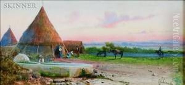 On The Campagna Oil Painting by Federico Schianchi