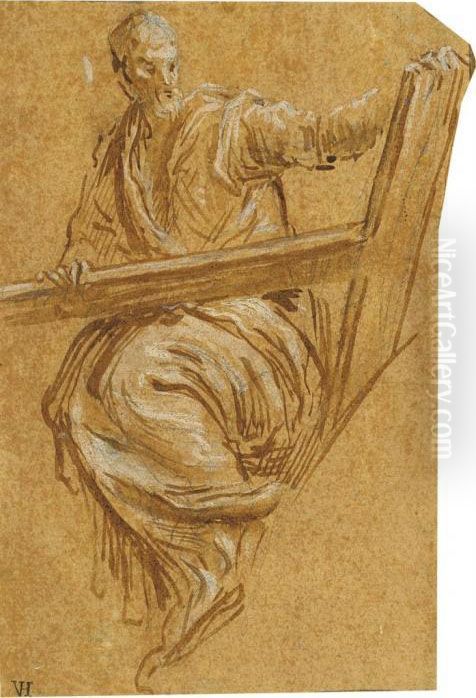 Saint Andrew Oil Painting by Andrea Meldolla Schiavone