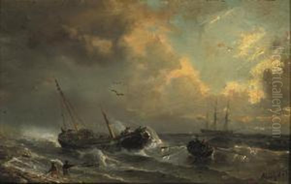 To The Rescue Oil Painting by Petrus Paulus Schiedges