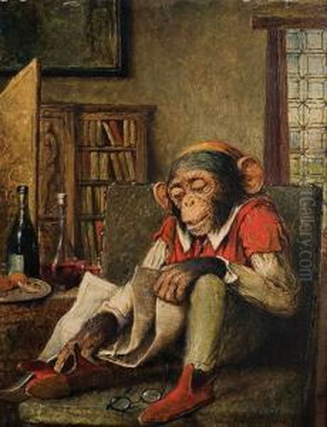 Lecture Politique Oil Painting by Joseph, Jos. Schippers