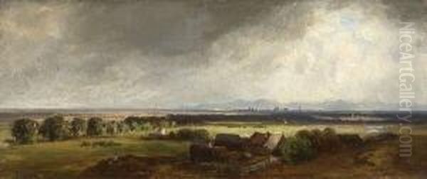 Sommerliche
 Voralpenlandschaft Oil Painting by Eduard I Schleich