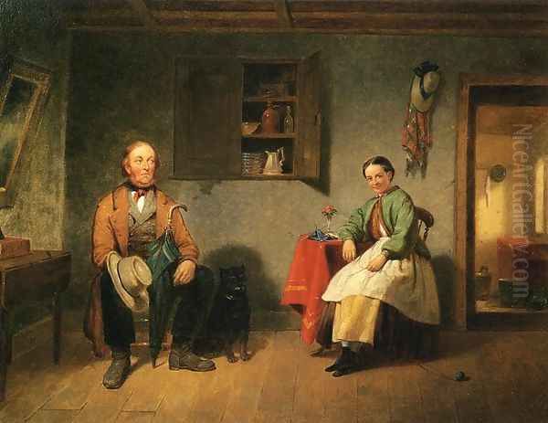 Barking up the Wrong Tree Oil Painting by Francis W. Edmonds