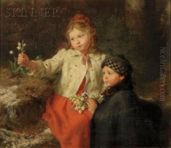 The Pets Oil Painting by Felix Schlesinger