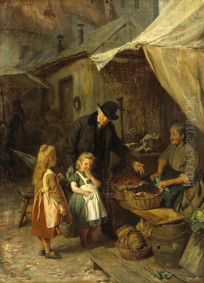 At The Market Oil Painting by Felix Schlesinger