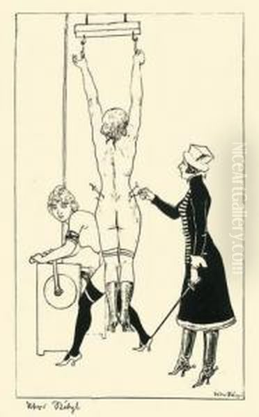 Drei Frauen Oil Painting by Rudolf Schlichter