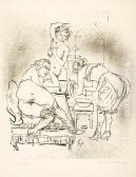 Wasche! Oil Painting by Rudolf Schlichter