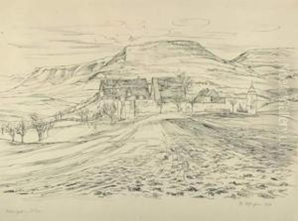 Alter Hof Im Jura Oil Painting by Rudolf Schlichter