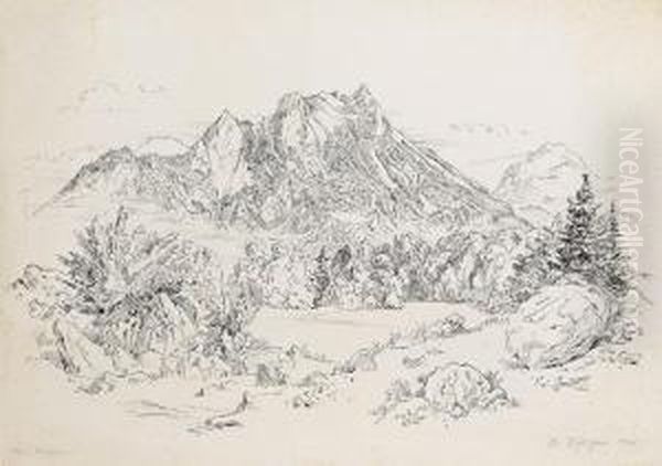 Schone Bergformen Oil Painting by Rudolf Schlichter