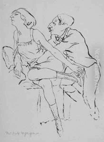 Die Verfuhrung Oil Painting by Rudolf Schlichter