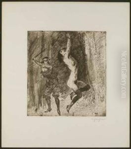 Untitled Oil Painting by Rudolf Schlichter