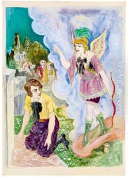 Orpheo Und Heros Jugendstil Oil Painting by Rudolf Schlichter