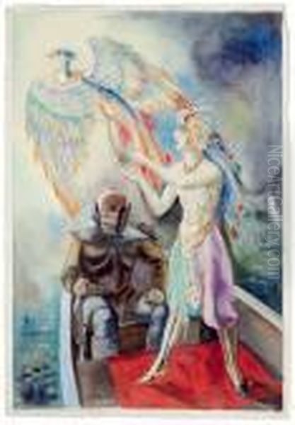 Immer Noch Lasst Er Seine Bunten Vogel Steigen Oil Painting by Rudolf Schlichter