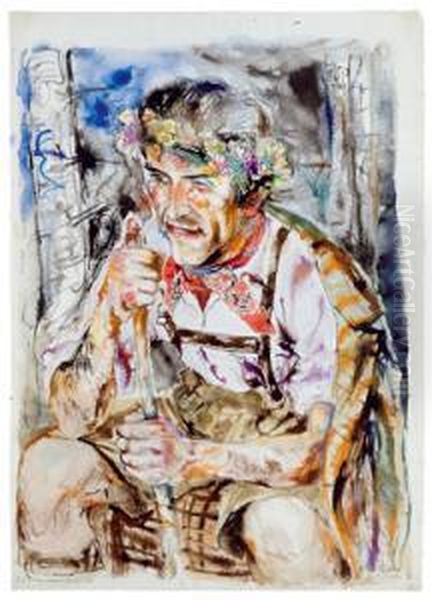 Schwarzwalder Bacchant Oil Painting by Rudolf Schlichter