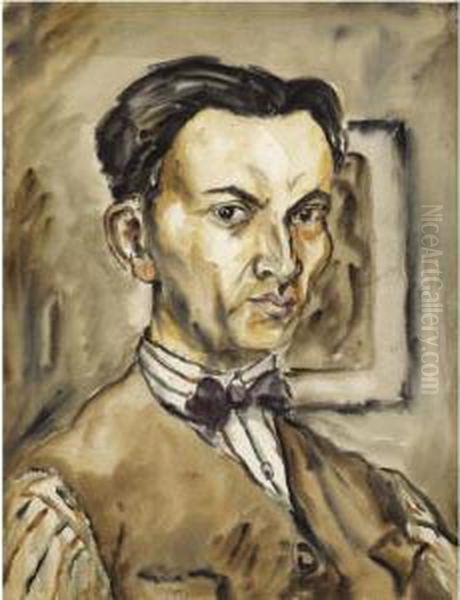 Portrait Of A Man Oil Painting by Rudolf Schlichter