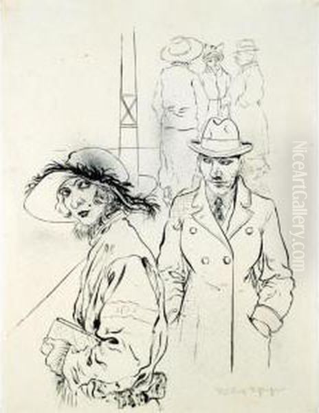 Angebot Und Nachfrage (supply And Demand) Oil Painting by Rudolf Schlichter