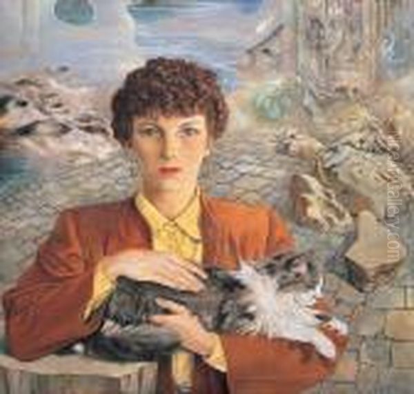 Ritratto Di Speedy Oil Painting by Rudolf Schlichter