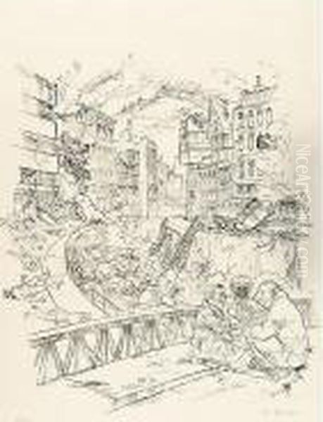 Ohne Titel (untitled) Oil Painting by Rudolf Schlichter