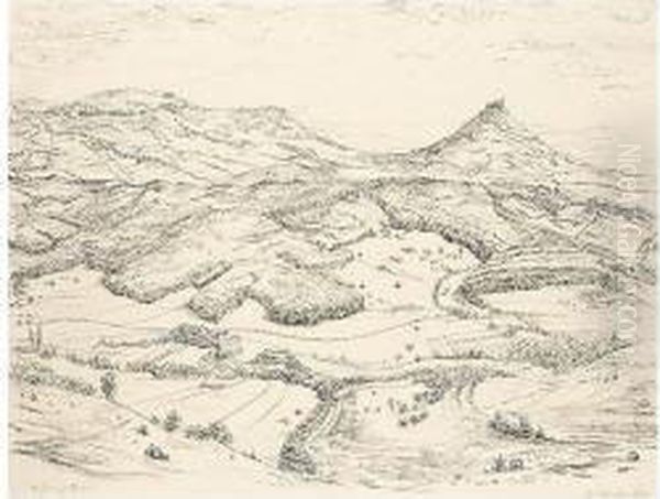 I) Gebirgsstock (mountain Landscape) Oil Painting by Rudolf Schlichter