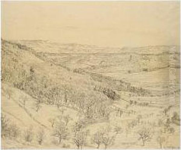 I) Alblandschaft (alpine Landscape) Oil Painting by Rudolf Schlichter