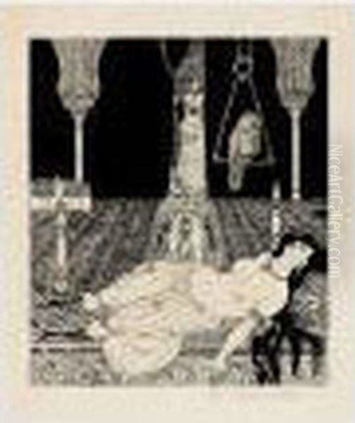 Im Harem (in The Harem) Oil Painting by Rudolf Schlichter