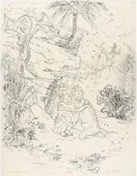 Verangstigtes Paar (frightened Couple) Oil Painting by Rudolf Schlichter