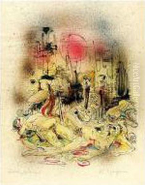 Zerstorung Des Fleisches (destruction Of The Flesh) Oil Painting by Rudolf Schlichter