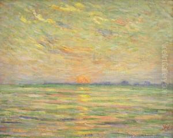 Coucher De Soleil Vert Oil Painting by Willy Schlobach