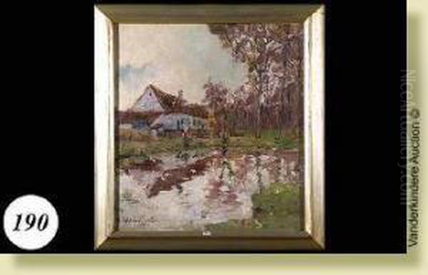 Ferme Animee Oil Painting by Willy Schlobach