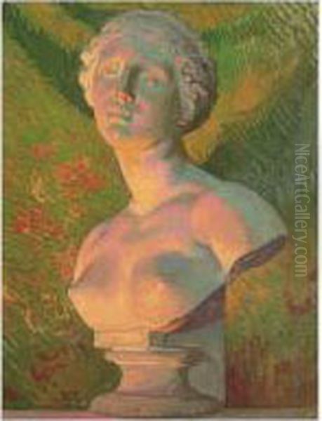 Bust Of A Young Girl Oil Painting by Willy Schlobach