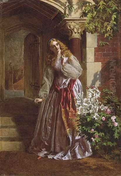 Awaiting her loves return Oil Painting by William Maw Egley