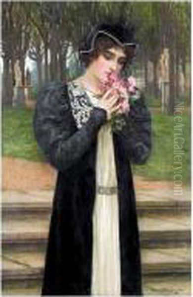 A Message Of Love Oil Painting by Herbert Gustav Schmalz