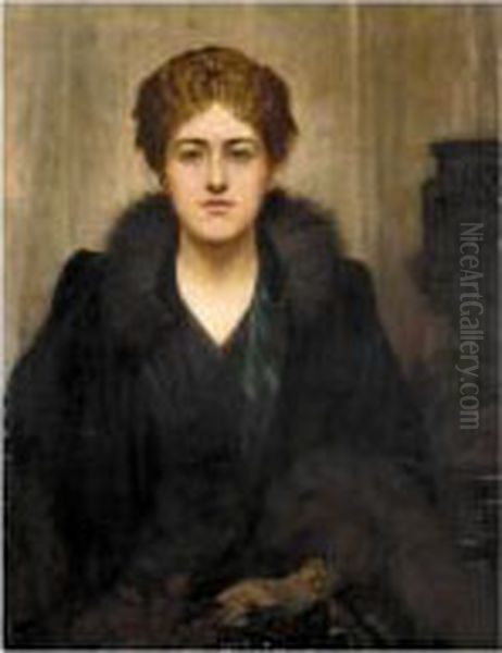 Portrait Of Julia Margaret, Daughter Of J. Christopher Wilson Oil Painting by Herbert Gustav Schmalz