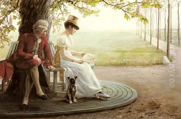 Courtship Oil Painting by Felix Friedrich Von Ende
