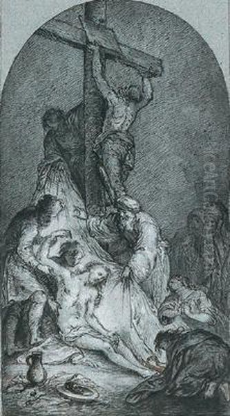 Kreuzabnahme Oil Painting by Martin Johann Schmidt