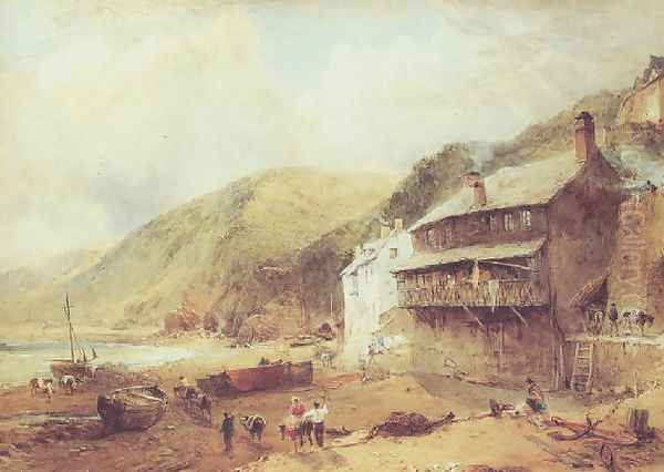 View of Clovelly, North Devon Oil Painting by William of Eton Evans